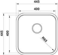 ENNA02 Eviye, tezg.altı,445x445mm,parlak