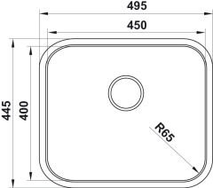 ENNA03 Eviye, tezg.altı,495x445mm,parlak