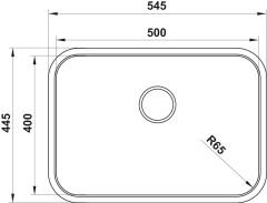 ENNA04 Eviye, tezg.altı,545x445mm,parlak