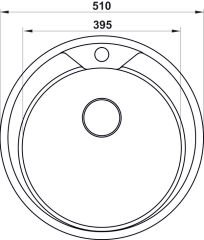 KROPP Eviye,tezgah üstü,Ø510mm,dekorlu