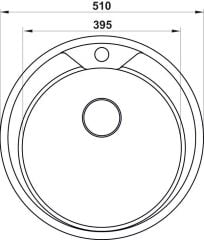 KROPP Eviye,tezgah üstü,Ø510mm,dekorlu