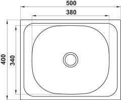 CAPUA02 Eviye, tezg.üstü,500x400mm,dekor