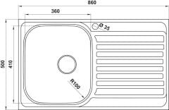CAPUA04 Eviye,tz.üst.860x500mm,dekor,sol