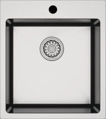 NOVARA10 Eviye,450x505mm,pas.çel.fırçalı