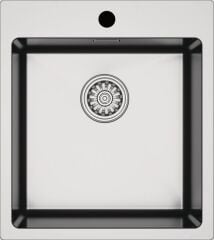 NOVARA10 Eviye,450x505mm,pas.çel.fırçalı