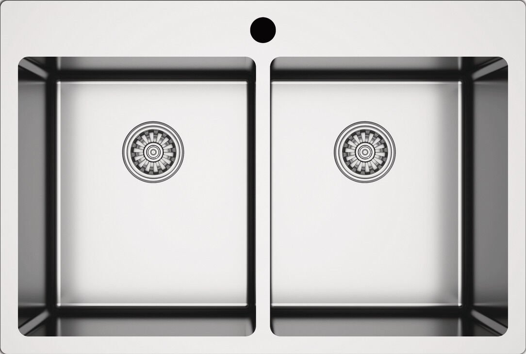 NOVARA13 Eviye,750x505mm,pas.çel.fırçalı