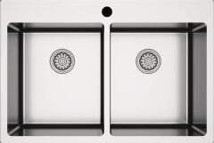 NOVARA13 Eviye,750x505mm,pas.çel.fırçalı