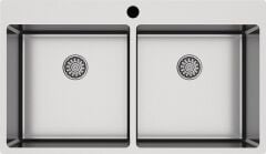 NOVARA14 Eviye,870x505mm,pas.çel.fırçalı