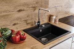 ADELA Carbon granit eviye, 570x510mm