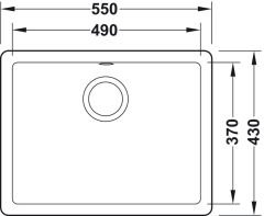 LAZIO Carbon granit eviye, 550x430mm