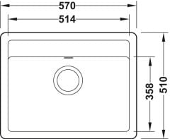 ADELA Kronos granit eviye, 570x510mm