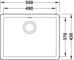 LAZIO Kronos granit eviye, 550x430mm