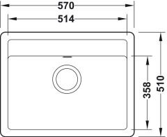 ADELA Dolomite granit eviye, 570x510mm