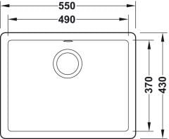 LAZIO Dolomite granit eviye, 550x430mm