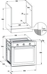 LUCE Fırın 7F 60cm siyah cam
