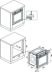 ORION Fırın 10F 60cm siyah cam