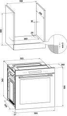 MAXIMA Fırın 13F 60 cm siyah cam