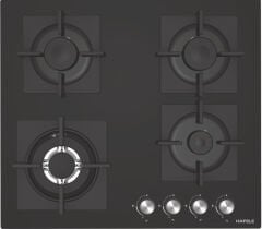 CAPELLA Ocak gazlı 60cm 3G1W siyah cam