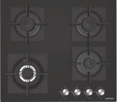 CAPELLA Ocak gazlı 60cm 3G1W siyah cam