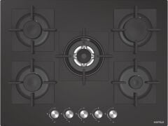 CAPELLA Ocak gazlı 70cm 4G1W siyah cam