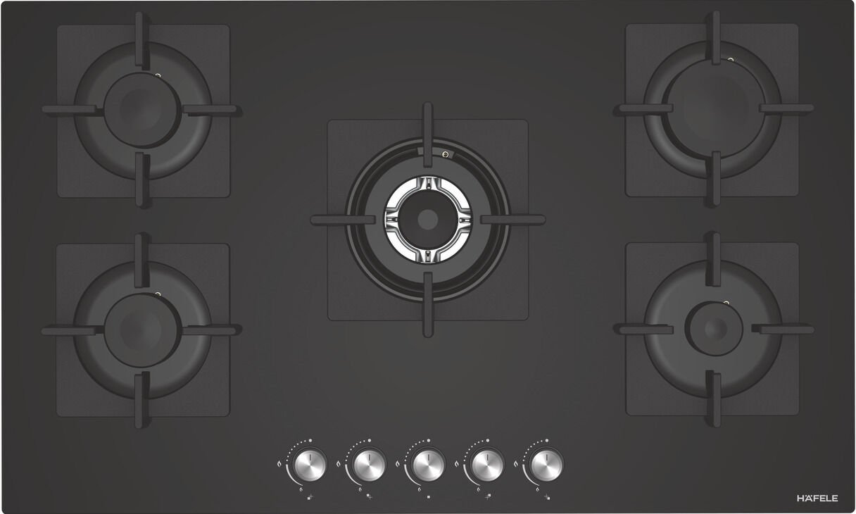 CAPELLA Ocak gazlı 90cm 4G1W siyah cam