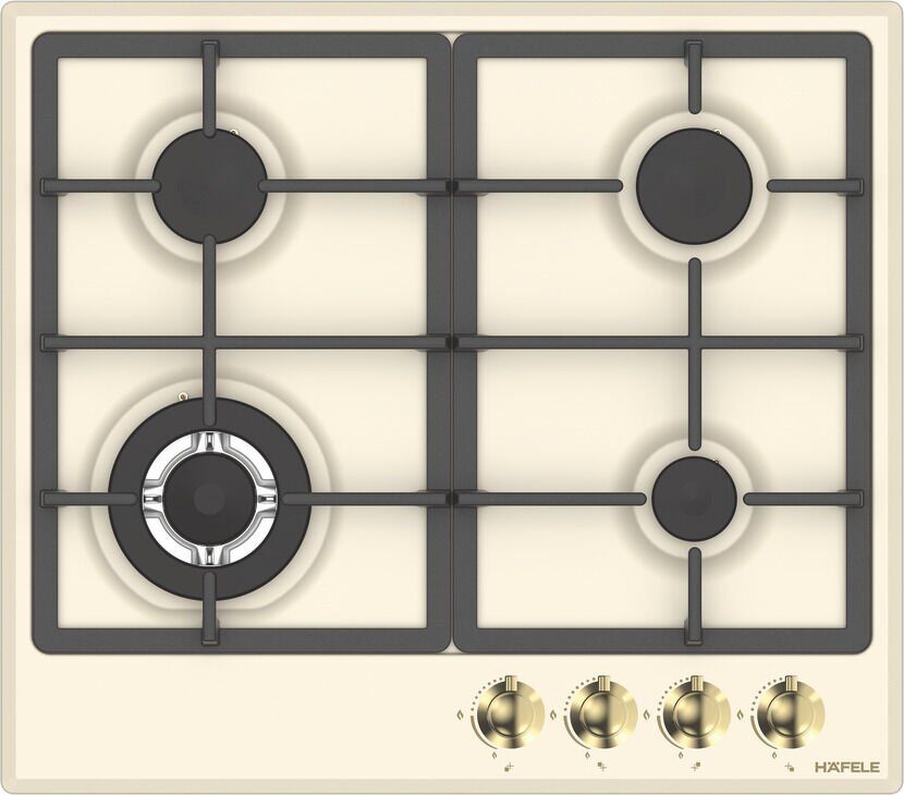 VINTAGE Ocak gazlı 60cm 3G1W krem/altın