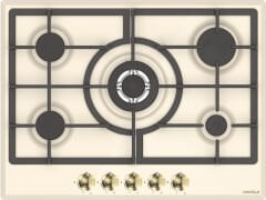 VINTAGE Ocak gazlı 70cm 4G1W krem/altın