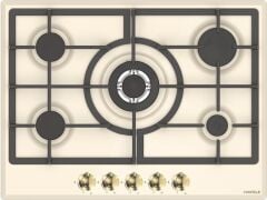 VINTAGE Ocak gazlı 70cm 4G1W krem/altın