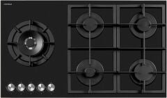 GOURMET Ocak gazlı 90cm 4G1W siyah cam