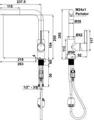 GRANADA PULL Eviye bataryası, grey